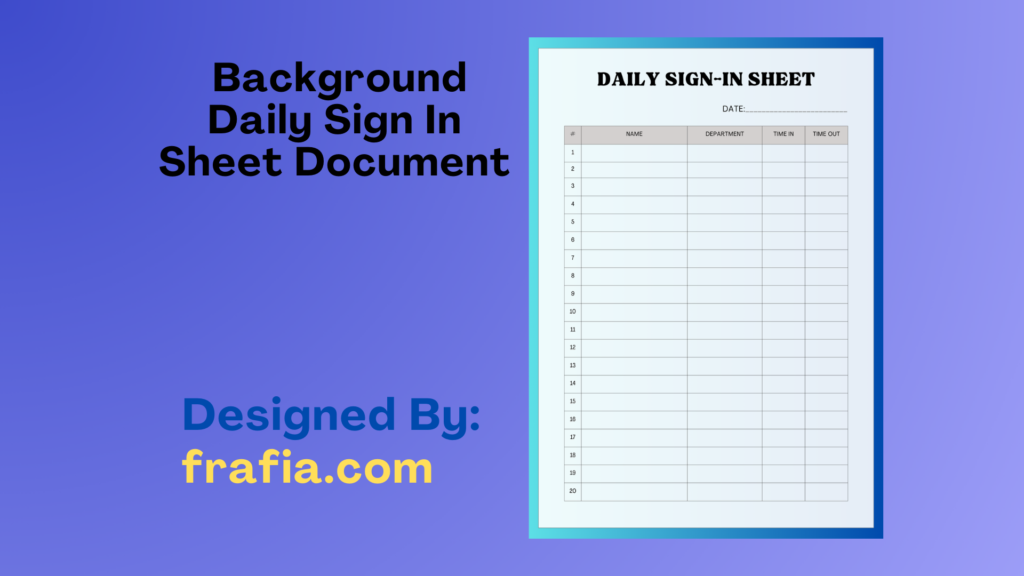 Textured Background Daily Sign In Sheet Document