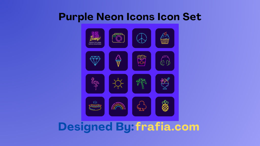 Purple Neon Icons Icon Set