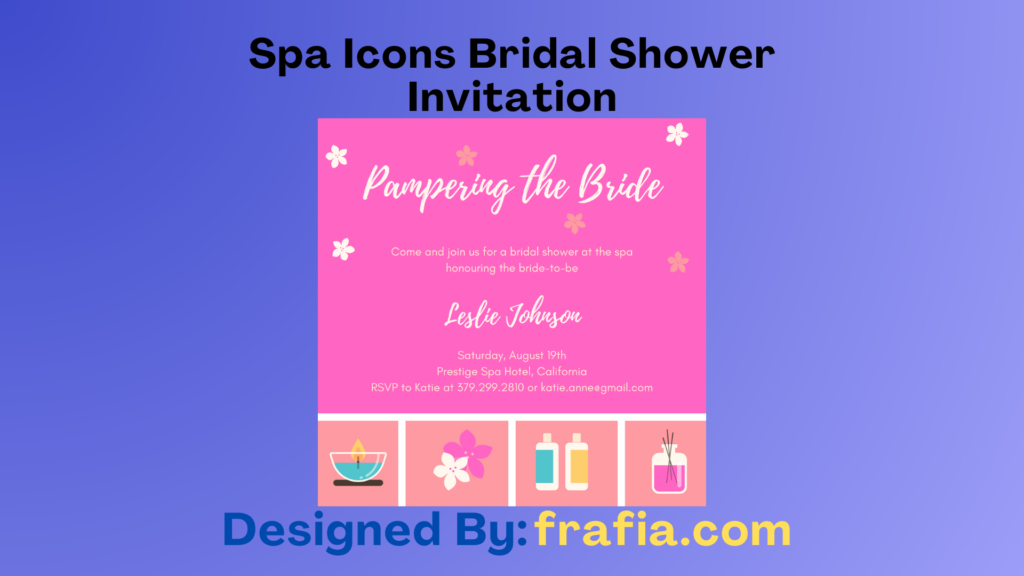 Spa Icons Bridal Shower Invitation